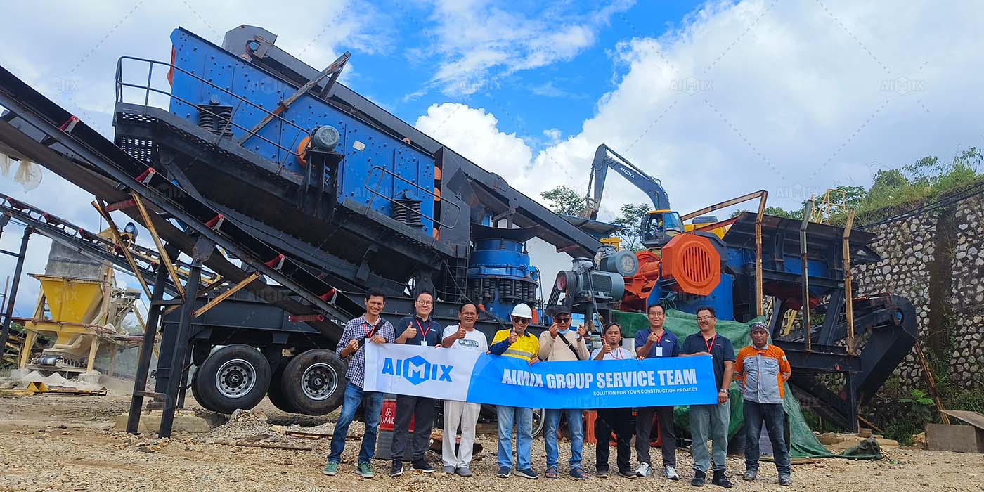 4-in-1 mobile stone crusher plant in Sukabumi, Middle Java, Indonesia